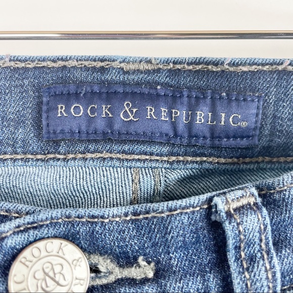 Rock & Republic Size 6 Bellbottom Flare Jeans Blue Kasandra - Picture 4 of 7